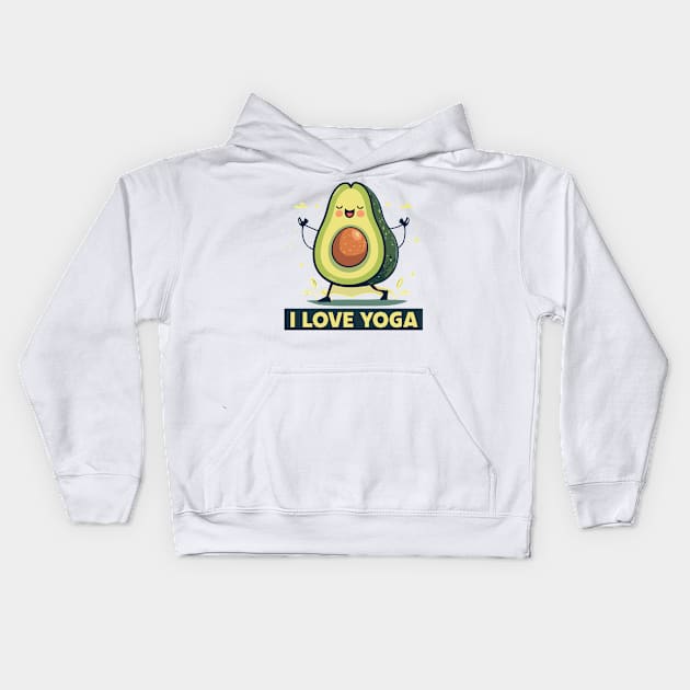 Yoga lover Avacado Kids Hoodie by Spaceboyishere